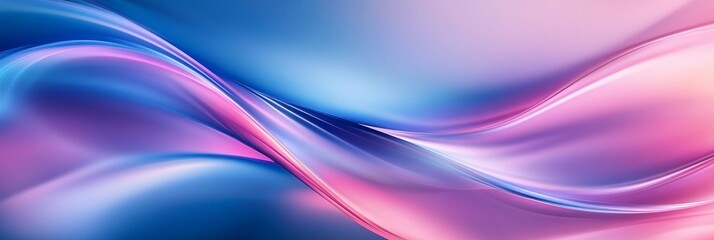 Ethereal abstract background with flowing curves in vibrant pink and blue hues, creating a mesmerizing blend of colors and smooth, undulating shapes.