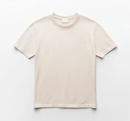 Fototapeta premium Plain neutral crew neck t shirt in minimalist style, perfect for casual wear