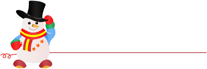 Christmas decoration snowman line art style vector illustration