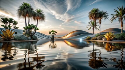 Fototapeta premium Minimalist Tropical Foliage Abstract Patterns for Nature-Inspired Art Designs
