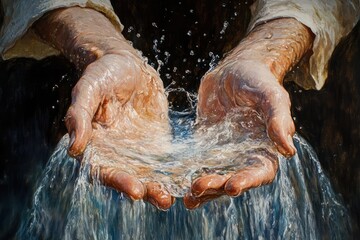 Fototapeta premium Living Waters. AI generated illustration.