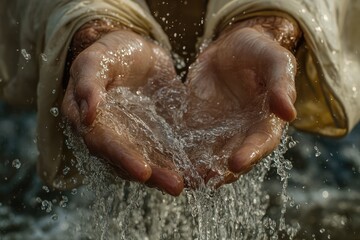 Fototapeta premium Living Waters. AI generated illustration.