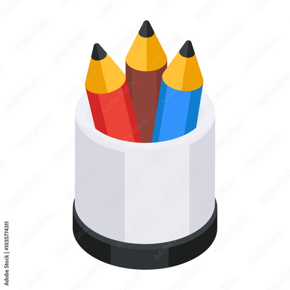 Poster Modern design icon of pencil holder

