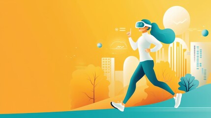 Woman in VR Glasses Enjoying a Day in the Park