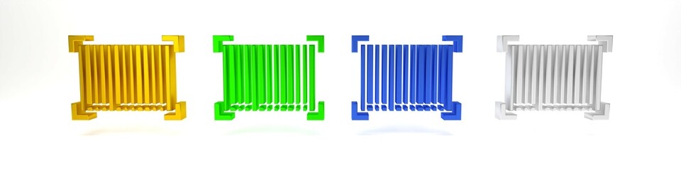 Colorful Barcode icon isolated on white background. Minimalism concept. 3D render illustration