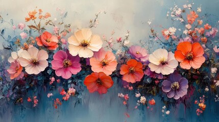 pastel hues of spring and summer blend seamlessly on a light canvas creating a vibrant yet soothing backdrop filled with floral motifs and space for text