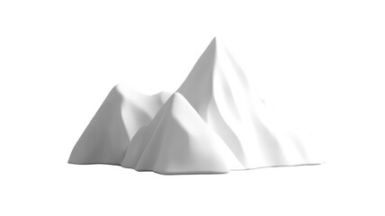 minimalist representation of white mountains, showcasing smooth, flowing contours and serene aesthetic. This design evokes sense of tranquility and simplicity