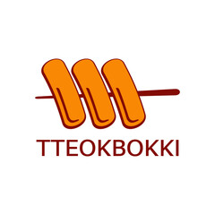 Obraz premium Tteokbokki logo icon vector illustration template
