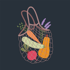 crops net bag in flat vector design