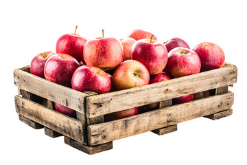Red apples in a basket isolated on a transparency background
