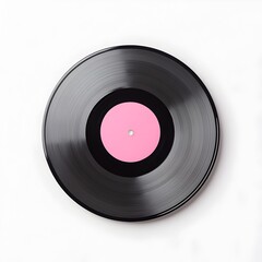 Obraz premium Detailed Vinyl Record Against Plain White Background