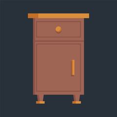 wooden shelf in flat vector design.
