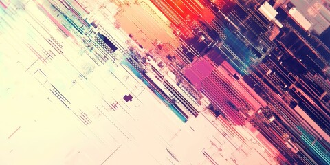 Abstract digital art, colorful lines.