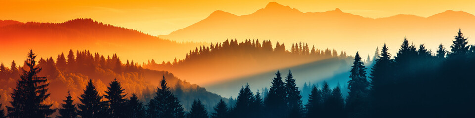 sunrise in the mountains