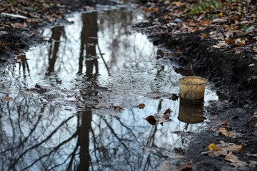 Water pollution in the river environment 