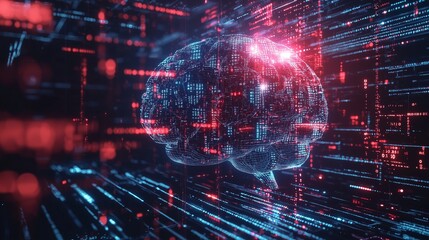 Fototapeta premium Abstract Digital Rendering of Human Brain