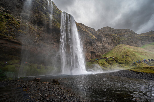 nature sceneries in the area surrounding the Seljalandsfoss waterfall, Iceland