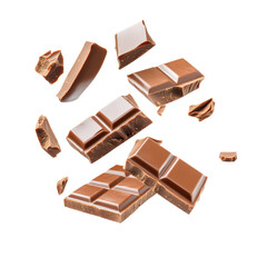 Melting Wafers chocolate bar on transparent background