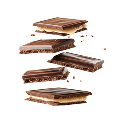Melting Wafers chocolate bar on transparent background