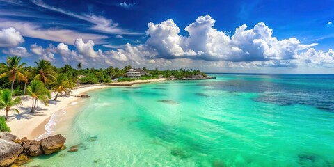 Turquoise waters and white sandy beaches of Riviera Maya in Mexico, Riviera Maya, Mexico, Caribbean, beach, turquoise water