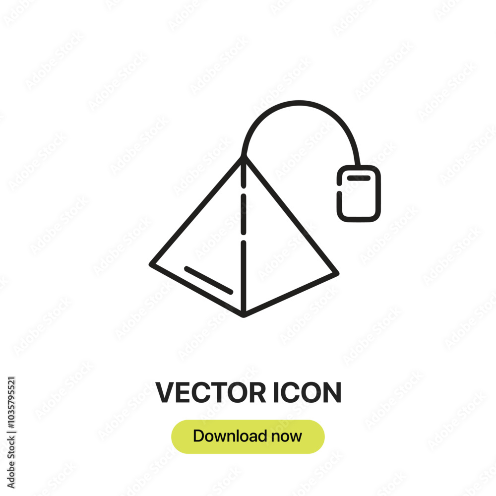 Fototapete tea bag icon vector. linear-style sign for mobile concept and web design. tea bag symbol illustratio