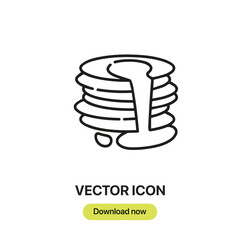 Pancakes icon vector. Linear-style sign for mobile concept and web design. Pancakes symbol illustration. Pixel vector graphics - Vector.	