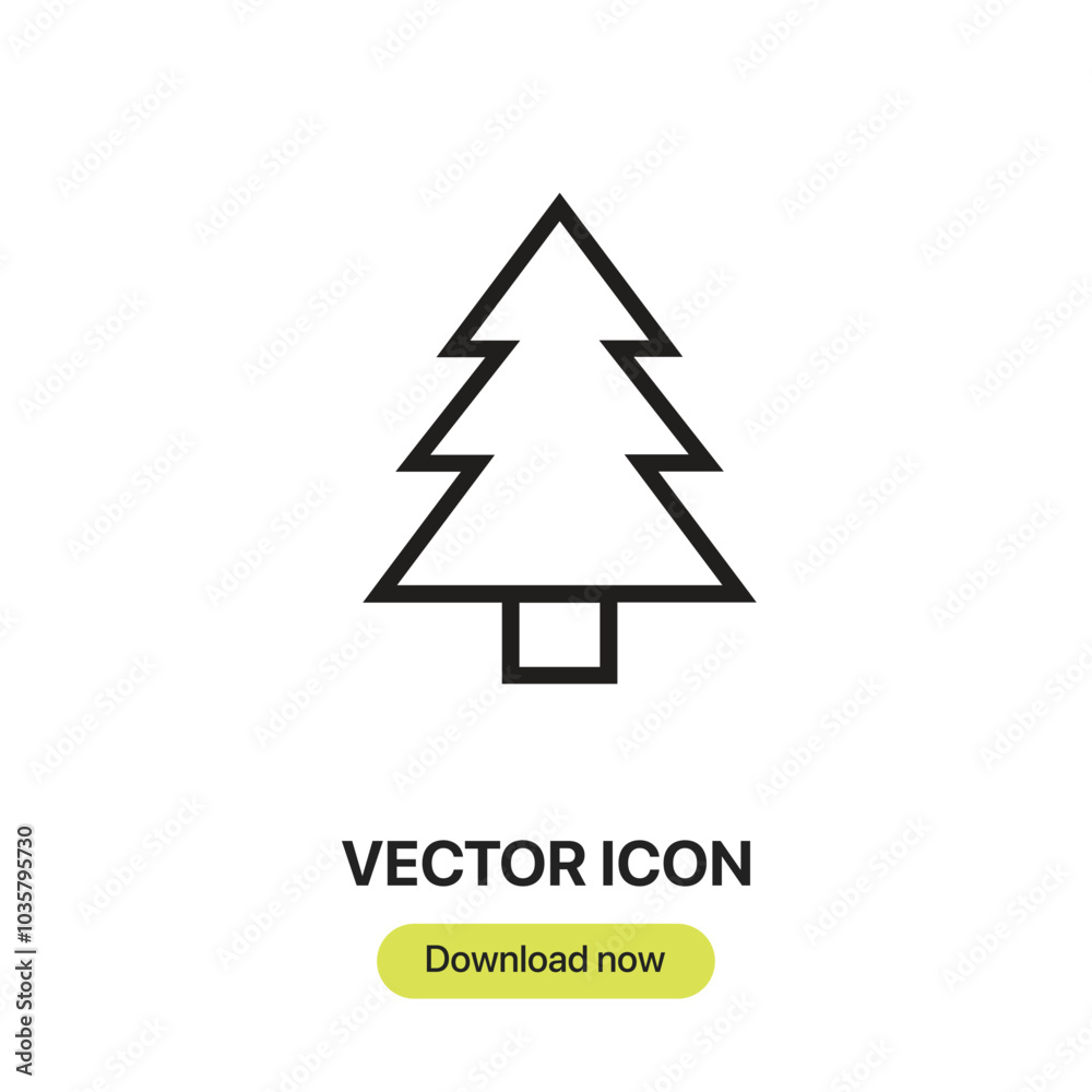 Fototapete Tree icon vector. Linear-style sign for mobile concept and web design. Tree symbol illustration. Pixel vector graphics - Vector.	