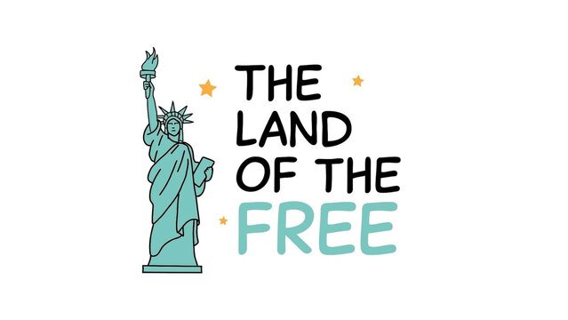 America, Land of the Free Title Intro with Statue of Liberty