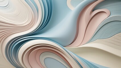 Abstract 3D wavy background. Generative Ai.