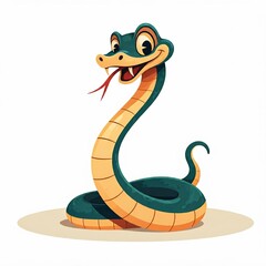 Fototapeta premium cartoon snake character, isolated