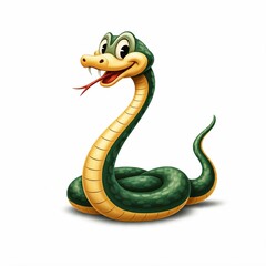 Fototapeta premium cartoon snake character, isolated