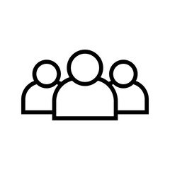 Browse icon sets. Symbol of group of people for your web site design, logo, app, UI Vector design. User icon, silhouette isolated on white background.