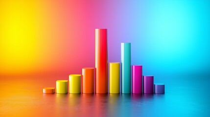 Colorful Bar Chart Showing Growth Progression