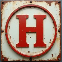 An old, textured wall featuring a vintage metal sign with no letters or symbols