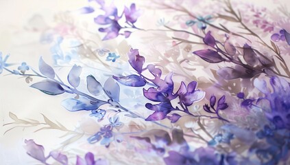 Fototapeta premium A delicate watercolor painting showcases the beauty of nature's palette with soft brushstrokes.