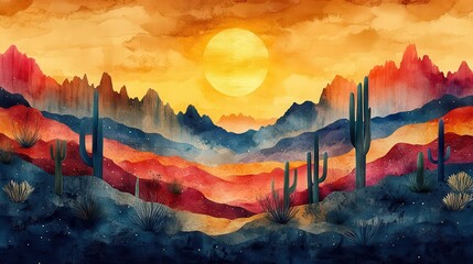 saudi national day celebrated in watercolor style depicting a vibrant desert landscape with cultural motifs and symbolism showcasing the beauty and heritage of the region under a radiant sky