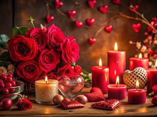 Romantic Web Elements for Valentine's Day Celebrations in Low Light Photography