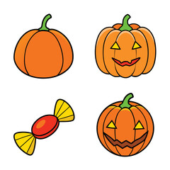 Pumpkin. Flat color icon. Thanksgiving design. Autumn pumpkin.