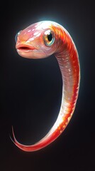Fototapeta premium A tight shot of a snake's head illuminated by a sideways beam of light