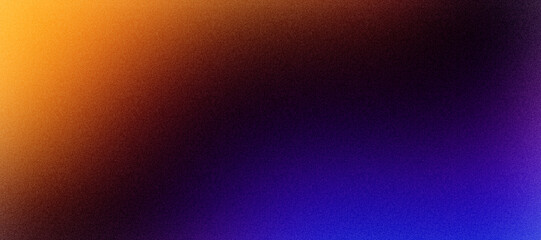 Dark blue orange rough gradient abstract background with noise texture