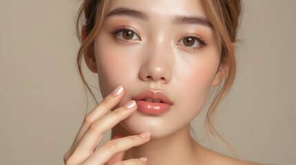 Asian women with perfect lips