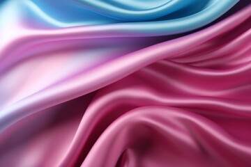 Fototapeta premium Pink turquoise silk satin,wavy folds,ai generated