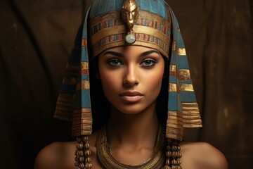 Portrait of the majestic and beautiful Egyptian Queen,ai generated