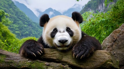 Fototapeta premium Portrait of sweet giant panda bear
