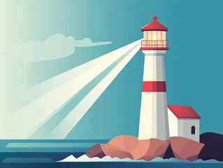 lighthouse in the background