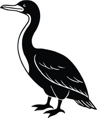 cormorant silhouette vector illustration.