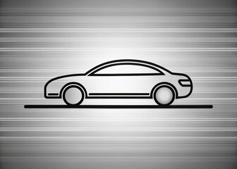 Obraz premium Simple Black Line Car Icon in Long Exposure Style for Modern Transportation Graphics