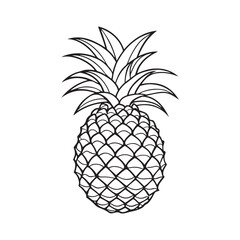 Obraz premium Vector silhouette image of a Pineapple on a white background