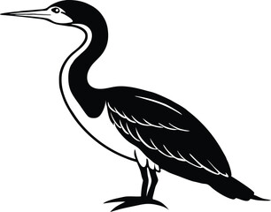 cormorant silhouette vector illustration.