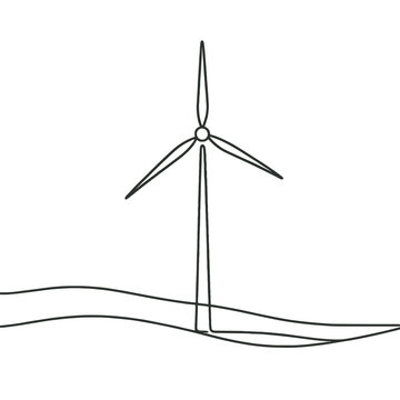 recommend clip art: Minimalist wind turbine illustration symbol of renewable energy and sustainability